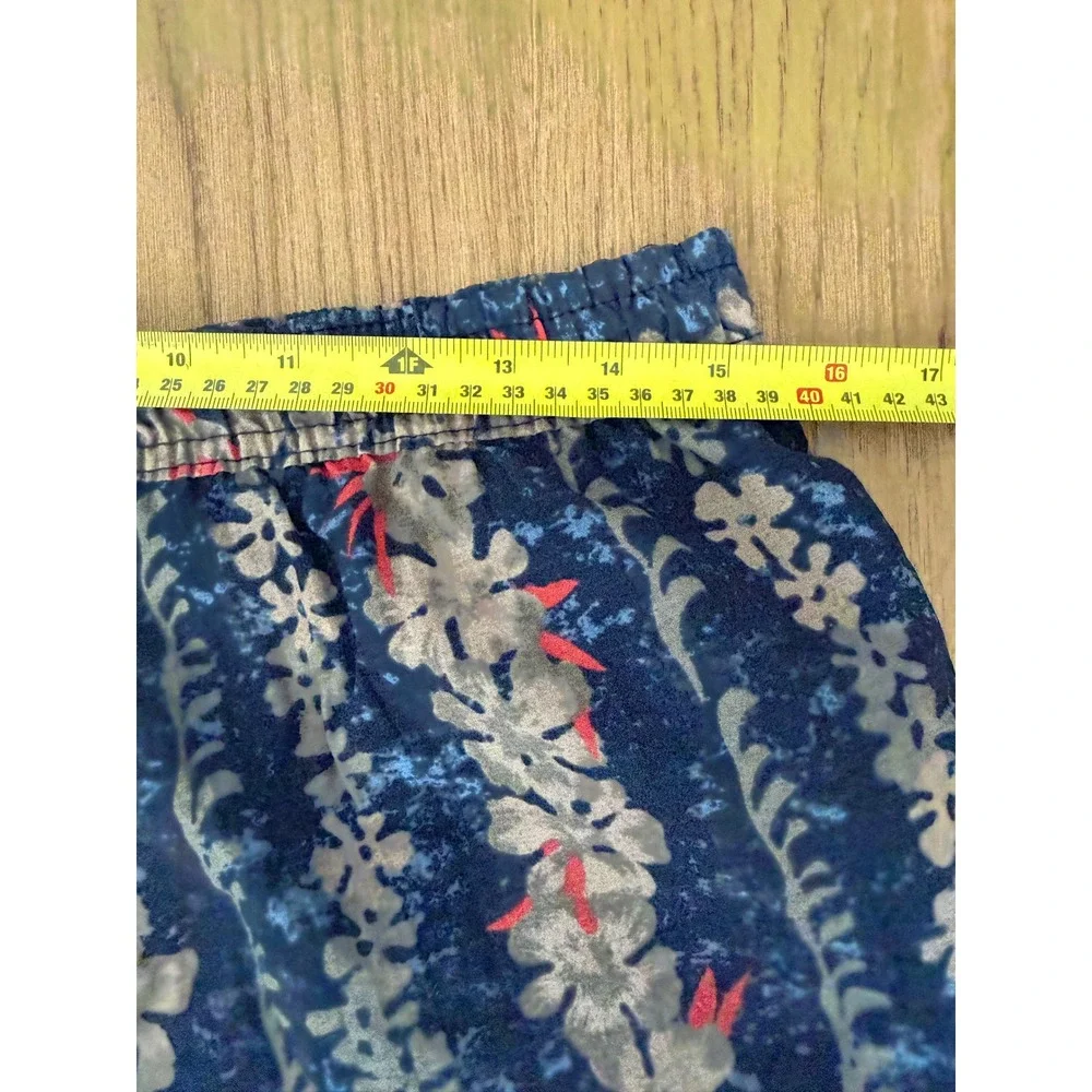 Vintage Laguna Mens Swim Trunks Mens Medium Navy Floral Tropical Board Shorts